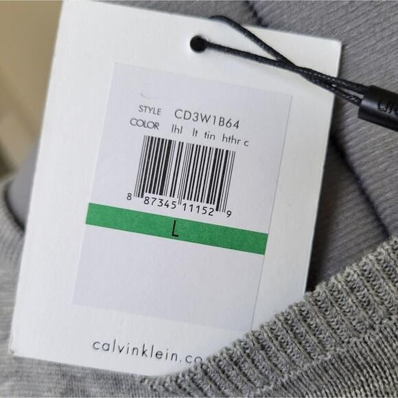 Calvin Klein Sweater Dress Pleated Contrast Skirt Size Large Gray Two Toned - Picture 6 of 9